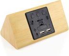 OCT17 Wooden Alarm Clock, Wood Alarm Clock Smart LED Digital Clock for Bedroom/desks, Upgraded with Time Temperature, Adjustable Brightness and Voice Control, Humidity Displaying - Bamboo