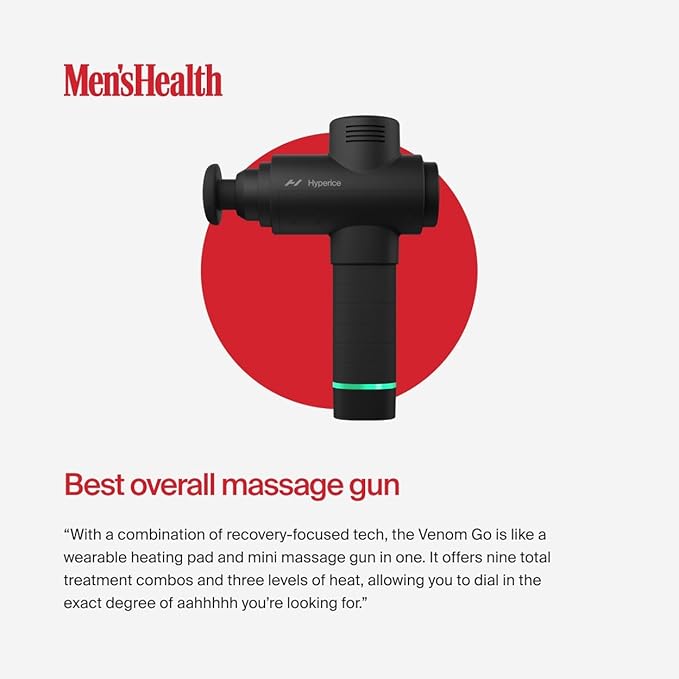 Hyperice Hypervolt 2 Black - Featuring Quiet Glide Technology - Handheld Percussion Massage Gun | 3 Speeds, 5 Interchangeable Heads | Helps Relieve Sore Muscles and Stiffness |FSA and HSA
