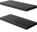 Floating Shelf, Set of 2 Wall Shelf, 36 in W x 12.75 in D x 2 in H Wooden Floating Wall Shelf with Invisible Brackets for Living Room/Bedroom/Bathroom/Kitchen Storage and Decor, Black Wood