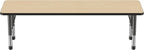 FDP Rectangle Activity School and Classroom Kids Table (24 x 72 inch), Chunky Toddler Legs, Adjustable Table Height 15-24 inches - Maple Top and Black Edge