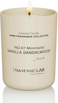 M&SENSE Natural Soy Candle| Vanilla Sandalwood | 8.82 oz, 50H Burn | Minimalist Scented Candle for Relaxation, Gifting, Home Décor | for Bedroom, Office, Party Medium