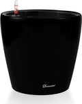 Dexceder 18x17 Self Watering Planter with Wheels Indoor Outdoor, Inner Pot Design, Thickened Large Floor Standing Flower Plant Pot with Water Level Indicator (Black Matte)