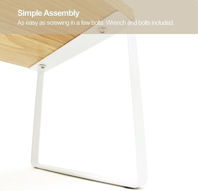 Mitus Shelf Organizer and Storage, Stackable Tiered Wood Cabinet Rack for Countertops, Desktops, Cabinets (Set of 2) 12" and 16" Wide Natural Oak and White
