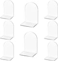 Lulonpon 8 Pieces Book Ends for Shelves, Heavy Books, School, Library, Desktop Organizer - Clear Acrylic Bookends