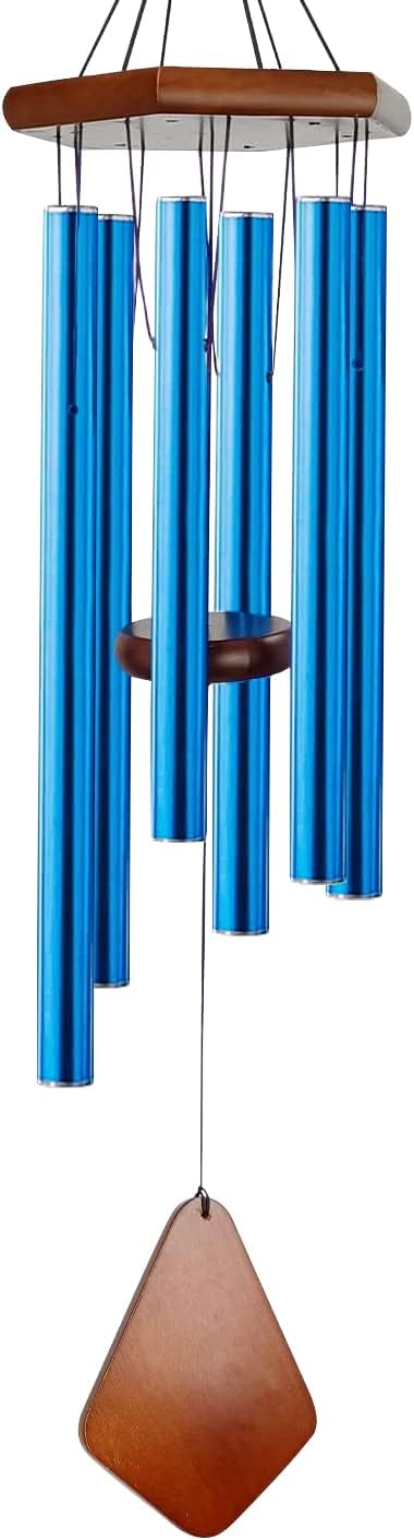 Wind Chimes for Outside, Windchime Outdoor with 6 Tuned Tubes, Elegant Chime for Garden Patio Decoration, Blue