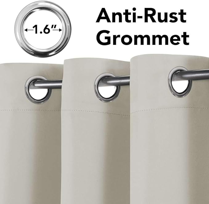 H.VERSAILTEX Room Darkening Curtains for Living Room Light Reducing Thermal Insulated Window Treatment Panels/Drapes Grommet Top 2 Panels (Pale Oak - 52 x 84 Inches)