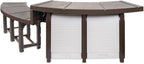 XtremepowerUS SPA Bench Set with Storage & Roller Shades – 2 Medium & 2 Tall Benches, Brown, 400 lbs Capacity, Outdoor Use