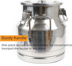 Stainless Steel Milk Can, 12L/3.16 Gallon Heavy Duty Airtight Storage Canister Milk Bucket with Lid, Embedded Silicone Milk Jug Wine Pail Water Cereals Bucket with Three Latches and Two Handles