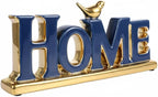 Love Sign Decoration,Blue and Gold Home Signs for Home Decor Statue,Modern Bird Sculpture Personalized Love Decor,Gold Style Figurine Decorative Ornaments for Living Room,Bedroom,Desktop