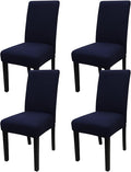 JQinHome 4 Pcs Dining Chair Slipcover, High Stretch Removable Washable Chair Seat Protector Cover for Home Party Hotel Wedding Ceremony