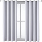 ChrisDowa Grommet Room Darkening Curtains for Bedroom and Living Room - 2 Panels Set Thermal Insulated Blackout Curtains (Greyish White, 52W x 45L)