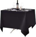 Surmente Square Tablecloth for Square or Round Tables 100% Polyester 70x70 Inch Table Cloth for Weddings, Banquets, or Restaurants (Black)