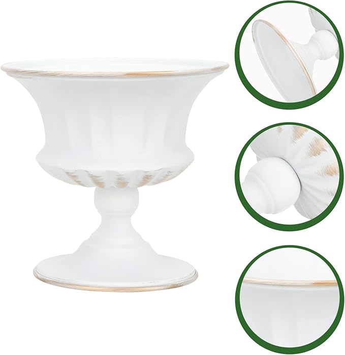 Vintage vase Iron urn Planter Decorative Table Front Porch urns House Plants Indoors Live urn Pot Outdoor Plant Pot Creative Flower Container Small Succulents Wrought Iron