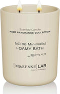 M&SENSE Natural Soy Candle| Foamy Bath | 16.6 oz, 95H Burn | Minimalist Scented Candle for Relaxation, Gifting, Home Décor | for Bedroom, Office, Party Large