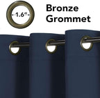 H.VERSAILTEX Premium Blackout Thermal Insulated Innovated Microfiber Home Fashion Window Curtains for Bedroom,Antique Grommet,52" W x 63" L - Navy Blue - Set of 2 Panels