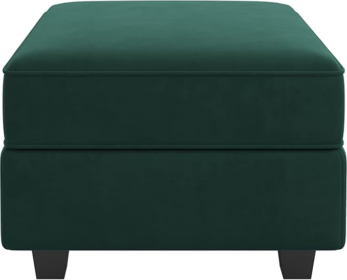 Belffin Storage Ottoman Module for Modular Sectional Sofa Square Seat Cube Velvet Foot Stool Green