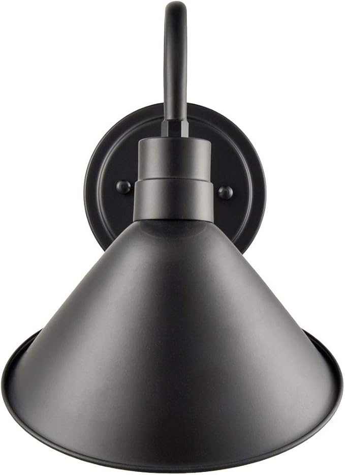 DIRYZON Industrial Gooseneck Wall Sconces Antique Black Barn Light for Kitchen Sink Patio Porch Set of 2