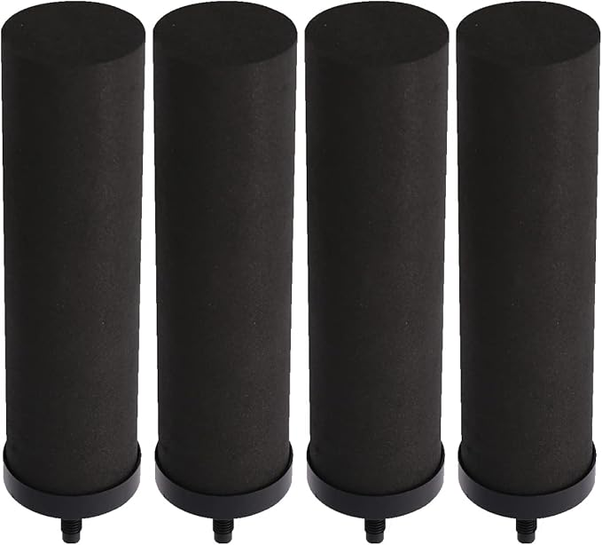 Huining 4PCS Black Filters for Purification Unit Filter Replacement Household Bucket Filtration System Gravity Water Filter System Purifier Survival