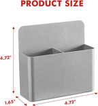 BEYGORM 2 Pack Plastics Magnetic Pen Holder for Refrigerator, Dry Erase Marker Holder for Whiteboard，Magnet School Locker Organizer Accessories, Pencil Cup, Pen Caddy, Classroom Organization(Grey)