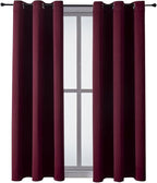 ChrisDowa Grommet Blackout Curtains for Bedroom and Living Room - 2 Panels Set Thermal Insulated Room Darkening Curtains (Burgundy Red, 38W x 45L)