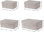 Briful Photo Boxes with Lids - 4 in 1 Set Waterproof Storage Boxes with Handles - Decorative Multiple Size Storage Bins for Clothes/Shoes/Office/Cosmetic/Books