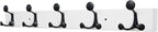 SKOLOO 30-Inch White Wood Coat Rack Wall Mount with 5 Triple Hooks - Ideal for Family Entrances, Classrooms, and Pet Supplies Storage - Perfect Coat Hooks for Wall