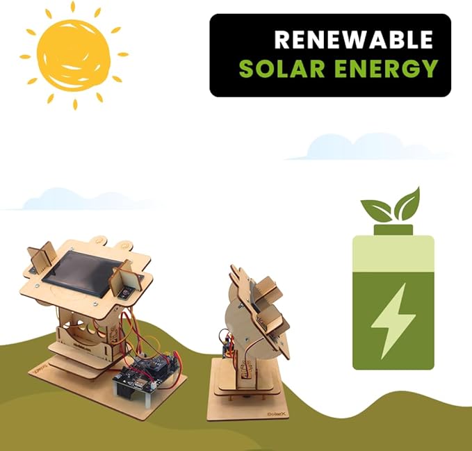 SolarX V2: Sun-Tracking Solar Panel DIY Kit with Arduino Nano, Solar Sun Tracker Sytem with Electronic Components, Educational Sun Tracker Kit, Solar Coding Kit