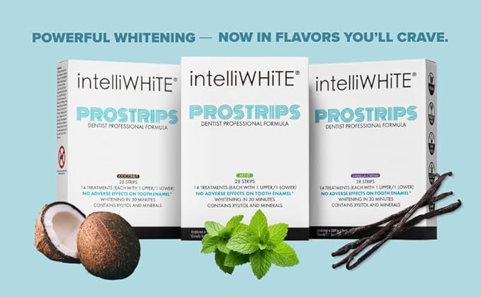 Prostrips - 12 Shades Whiter Teeth - 28 Enamel Safe REMINERALIZING Gentle Strips – 97% no Sensitivity