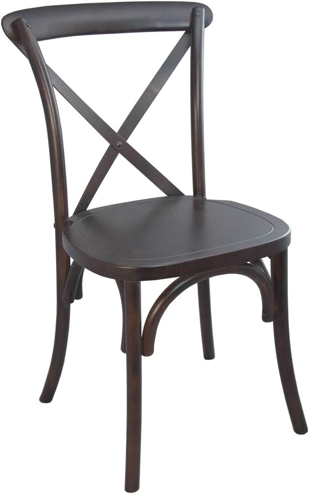 EMMA + OLIVER 2-Pack Walnut X-Back Chair