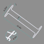 White 4 Wine Glass Rack Under Cabinet Shelf 10 Inch Stemware Storage Hanging Hanger Organizer Glasses Holder with Drying Under Counter Metal for Kitchen and Bar