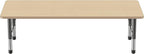 Factory Direct Partners FDP Rectangle Activity School and Classroom Kids Table (30 x 72 inch), Chunky Toddler Leg, Adjustable Height 15-24 inches - Maple Top and Maple Edge