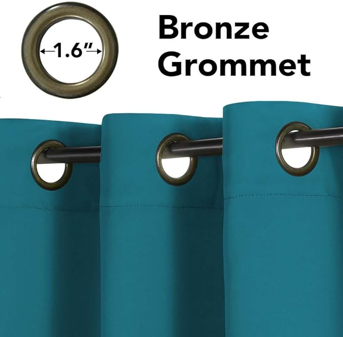 H.VERSAILTEX Thermal Insulated Blackout Curtains Innovated Microfiber Formaldehyde-Free Window Panels for Nursery, Grommet,52 by 84 - Inch - Turquoise Blue - Set of 2