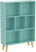 LEYAOYAO 7 Cube Bookshelf 3-Tier - Mint Green