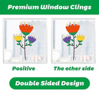 Set of 93 PCS Hello Spring Summer Window Cling Sticker Daisy, Sunflower, Birds, and Butterfly Window Stickers, Spring and Summer Decor, Home, Shop, Party Window Glass Display Stickers