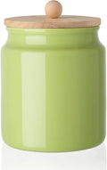 Sweejar Ceramic Kitchen Canisters, 28 FLOZ Porcelain Food Storage Jar with Airtight Seal Wooden Lid, Home Container Serving for Coffee Beans, Tea-leave, Sugar, Salt and More, Tool Bucket (Green)
