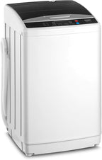 ROVSUN 25LBS Portable Washing Machine, Full-Automatic Electric Laundry Machine with Stainless Steel Drum, 110V Compact Washer, Washer and Spin Dryer Combo with Drain Pump for Apartment, Dorm, Home