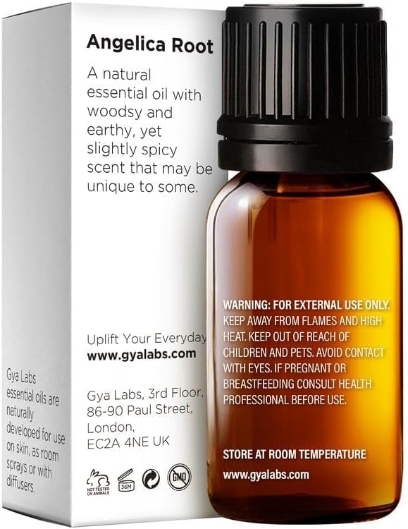 Gya Labs Angelica Root Essential Oil for Diffuser - 0.34 Fl Oz - 100% Pure Natural Angelica Oil for Skin, Hair, Massage & Candle Making Scent