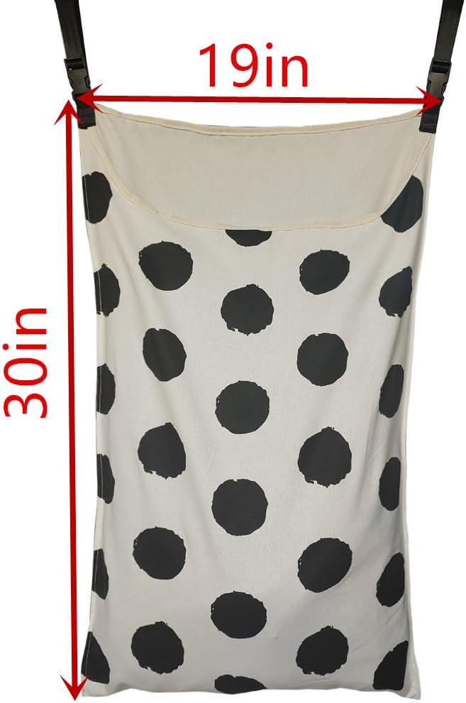 Adjustable Space Saving Door Hanging Laundry Hamper Bag Dorm Laundry Bag,Wide Open Top Over The Door Laundry Hamper with Free Hanging Hooks
