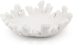 Accessoryway White Coral Textured Decorative Bowl,9.45" Medium Resin Decorative Centerpiece Bowl for Coastal Beach theme house table centerpiece decorations & Nautical decorations for coffee table