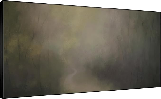 SIGNWIN 24"x46" Extra Large Framed Wall Art Muted Forest Path Soft Misty Woodland Scene Illustration for Home Living Room Bedroom Decor (Frame Assembly Required)