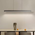 JAYMP Minimalist Linear Pendant Light Dimmable LED Modern Chandelier Dining Room Island Light Restaurant Cafe Bar Office Hanging Lamp Black 45"