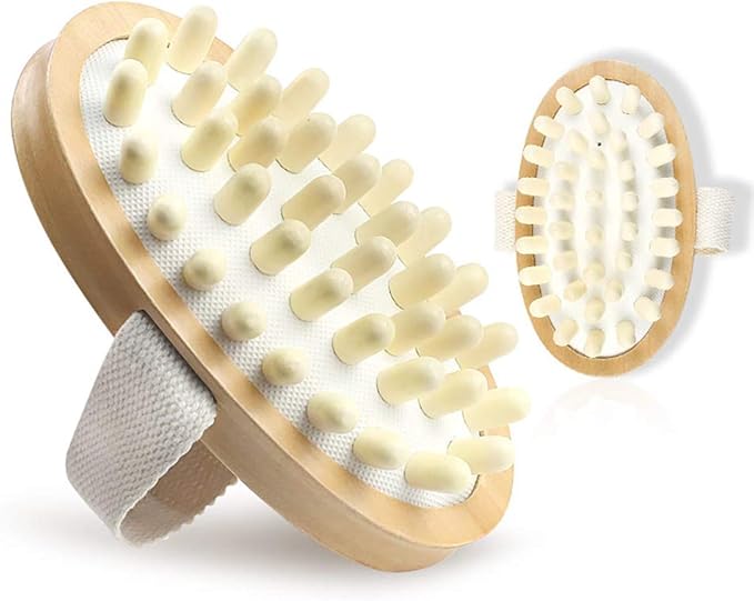 Natural Wooden Massage Body Brush for Cellulite and Improve Lymphatic Blood Circulation Dry Brush Remove Dead Skin Shower Bathe SPA Bath Brush