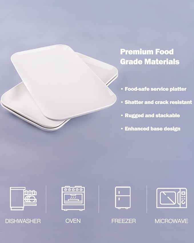 Delling 16 inch Serving Platter Set, White Porcelain Platters for Serving Food, Large Serving Trays for Party, Entertaining, Fruit, Appetizer, Oven Safe Dinnerware Set of 3