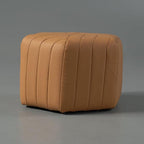 homary 18.5" Hexagonal Pouf Ottoman Upholstered, Velvet Footrest Rest Stools Modern Sofa Footrest Entryway Shoe Changing Stool, Low Coffee Table Footstool for Living Room/Bedroom/Entrway-Brown
