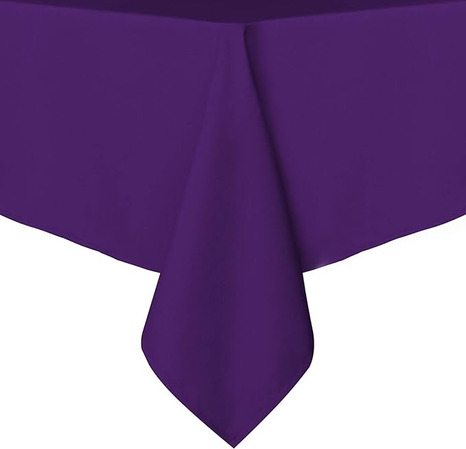 sancua Rectangle Tablecloth - 54 x 54 Inch - Stain and Wrinkle Resistant Washable Polyester Table Cloth, Decorative Fabric Table Cover for Dining Tables, Buffet Parties and Camping, Purple