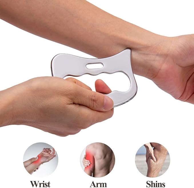FeelFree Sport Stainless Steel Gua Sha Scraping Massage Tool-Muscle Scraper - Soft Tissue Mobilization,Physical Therapy for Back, Legs, Arms…