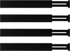 Utoplike 4 pcs Bamboo Kitchen Drawer Dividers Large, Adjustable Black Drawer Organizers, Spring Loaded, Works in Kitchen, Dresser, Bathroom, Bedroom, Drawer, Desk, 2.4" H