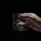 Denali Mountain Heavy Crystal Whiskey Glasses Gift Set of 2, Thick Freezable Bourbon Glass 1lb Each, Premium Whiskey Gifts for Men, Frozen Crystal Chills Cocktails, 10 oz