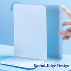 M&G Book Ends 1 Pair, Blue Large Metal Bookends for Shelves, L-Type Book Stopper for Heavy Books, Non-Skid Bookstand for Office Home School Supplies