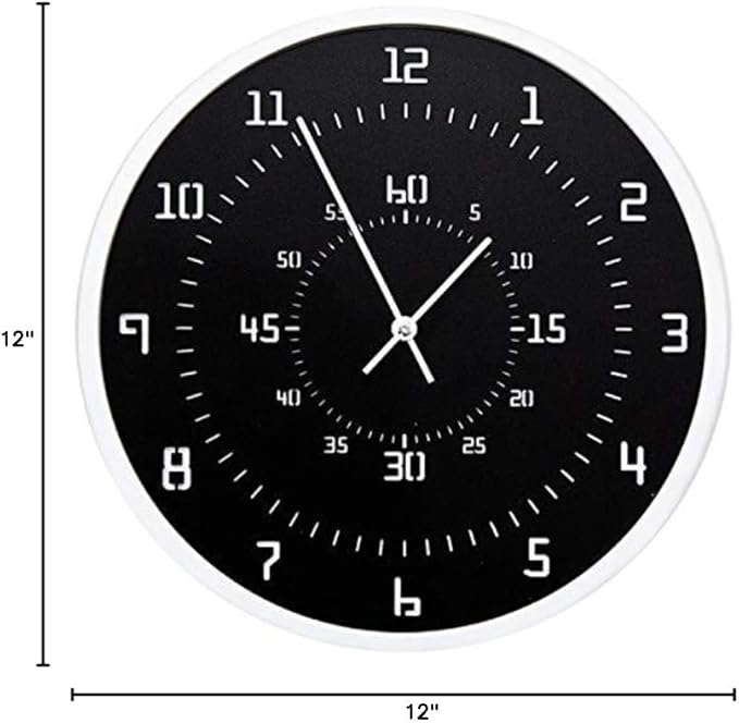 Modern Minimalist Black Stop Wall Clock